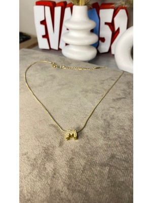 Eva Shopping Harfli Kolye M Harf Çelik Kolye