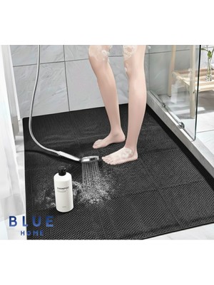 Style Banyo Duşpetek Mat Paspas, Kaymaz Islak Zemin Paspası -Ebat: Eni: 90 cm x 1 Mt. Siyah