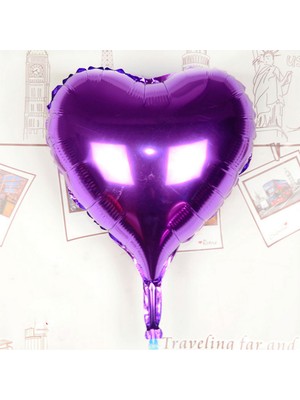 Zero Land Ozlstor Kalp Uçan Balon Folyo Mor 80 cm 32 Inç