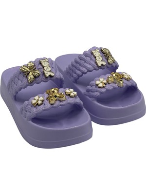 Gökçe Kadın Taşlı Şık Rahat Konforlu Günlük Terlik