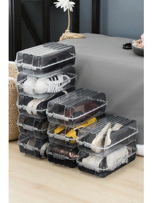 Citim 10 Adet Erkek Ayakkabı Saklama Kutusu - Şeffaf Pratik Ayakkabı Kabı Düzenleyici Saklama Seti