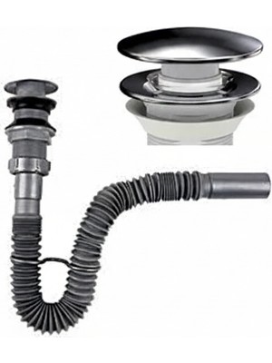 Yapı Kalite Koku Önleyicili Pop-Up Bas Aç Körüklü Banyo Lavabosu Gider Sifonu Gri Renk