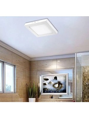 24 Watt Günışığı Ledli Çok Kaliteli Sıva Üstü Tavan Armatür 22 x 22 cm Kare Sıva Üstü Tavan Armatürü