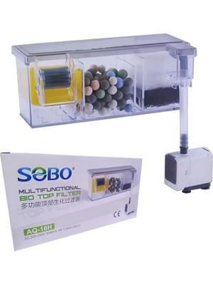 Sobo AQ-16H Bio Tepe Filtre 400LT/SAAT 3 Bölmeli Akvaryum İçin Etkili Filtrasyon
