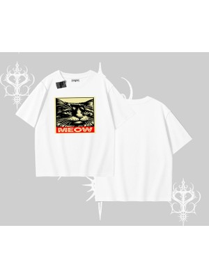 Candyland Yazılı Sevimli Kedi Baskılı Kapşonlu Sweatshirt