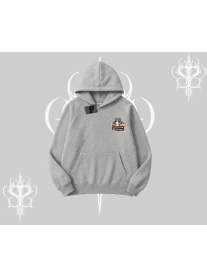 Need Coffee Right Meow Yazılı Kedi Baskılı Kapşonlu Sweatshirt