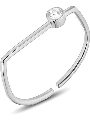 Zanaat Silver 925 Ayar Gümüş Ayarlanabilir Tektaş Tel Yüzük