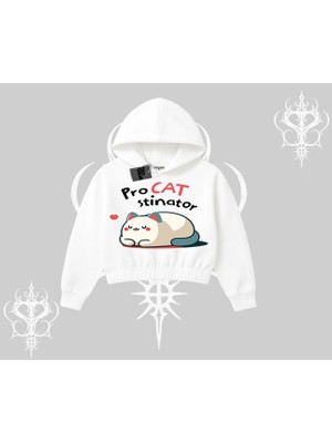 Paws Off Yazılı Kedi Baskılı Streetwear Biskilet Sweatshirt