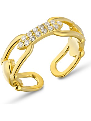 Zanaat Silver 925 Ayar Gümüş Pırlanta Detaylı Ayarlanabilir Trend Yüzük