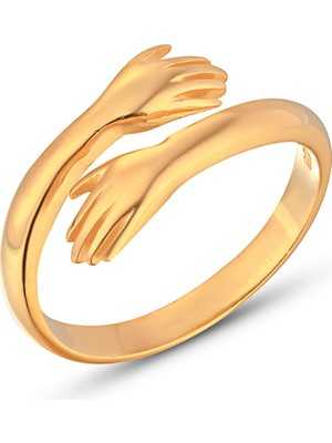 Zanaat Silver 925 Ayar Gümüş Ayarlanabilir Sarılan Eller Yüzük