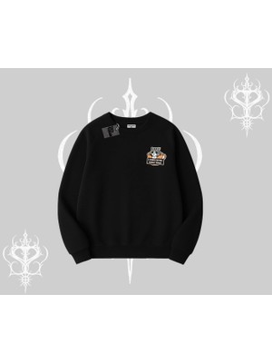 Need Coffee Right Meow Yazılı Kedi Baskılı Biskilet Sweatshirt