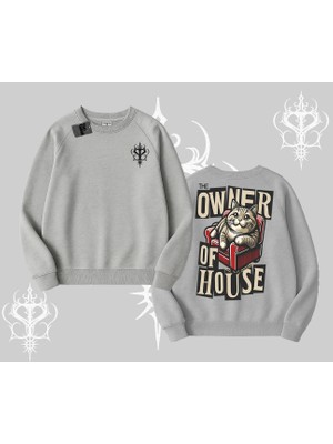 The Owner Of House Kedi Arka Baskılı Biskilet Sweatshirt
