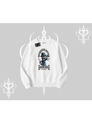 Procatstinator Kedi Baskılı Kapşonlu Sweatshirt