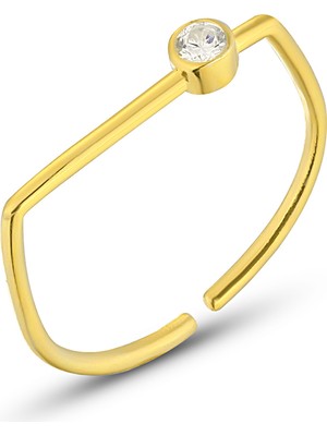 Zanaat Silver 925 Ayar Gümüş Ayarlanabilir Tektaş Tel Yüzük