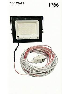 100 Watt LED Projektör Seyyar 5 Metre Dış Mekana Uygun Suya Dayanıklı