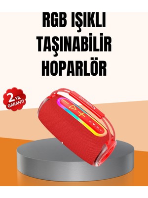 Ipx6 Su Geçirmez Rgb LED Işıklı Taşınabilir Bluetooth Hoparlör 2400 Mah