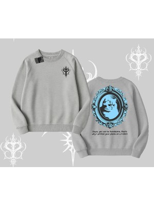 Çerçeveli Kedi Baskılı Biskilet Sweatshirt
