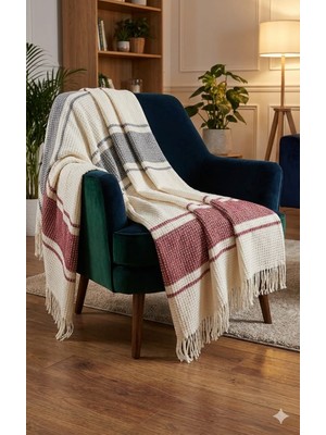 Dinarsu Cozy Life Pamuklu Skoç Tv Battaniyesi 130 x 170 cm