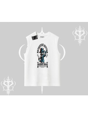 Detective Kitten Kedi Baskılı Kolsuz Tshirt