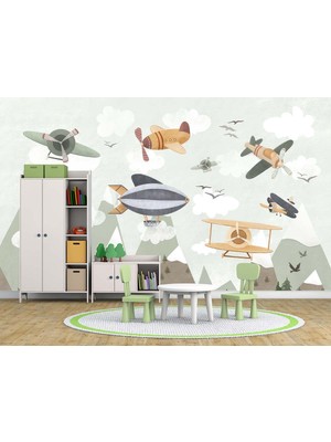 Grown Hava Araçları Çocuk Duvar Kağıdı