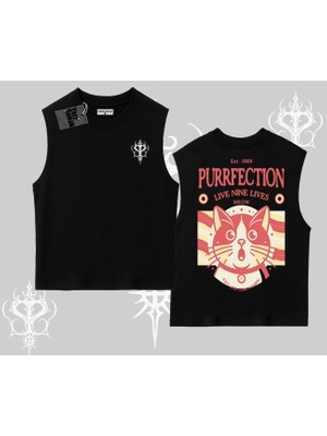 Live Nine Lives Kedi Tasarımlı Kolsuz Tshirt