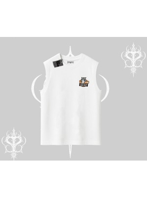 Need Coffee Right Meow Yazılı Kedi Baskılı Kolsuz Tshirt