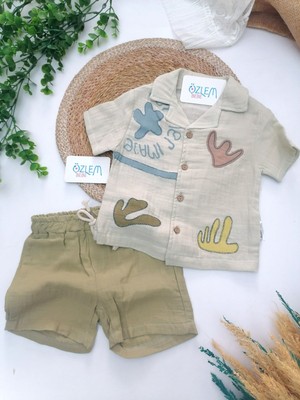 İggy Starfish Baskı Müslin 2'li Takım Olive - 18-24 Ay