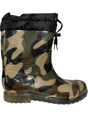Ayder Içi Tüylü Kamuflaj Lastik Çizme