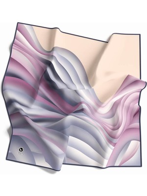 Violla Kristal Geometrik Desenli Indigo Renkli 90X90 Eşarp (Ipek Içermez) Kenar Dikiş Şekli El Dikişli