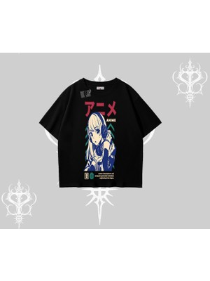 Oversize Tshirt Anime Kız Desenli Japon Tarzı