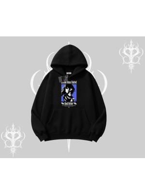 Kapşonlu Sweatshirt Oversize Anime Kız Baskılı