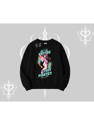 Biskilet Sweatshirt Oversize  Anime Kız Desenli Japon Stil