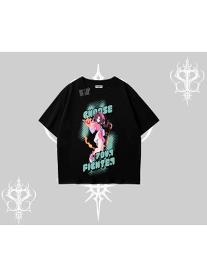 Oversize Tshirt Oversize  Anime Kız Desenli Japon Stil