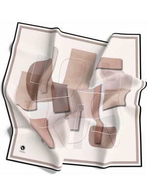 Violla Twill Geometrik Desenli Lila Renkli 90X90 Eşarp (Ipek Içermez) Kenar Dikiş Şekli El Dikişli