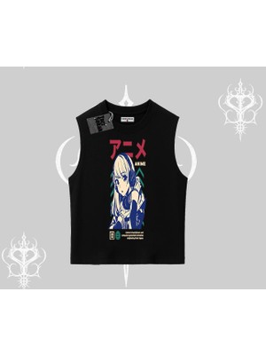 Kolsuz Tshirt Anime Kız Desenli Japon Tarzı