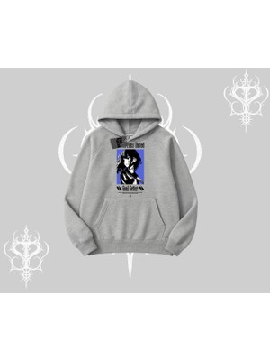 Kapşonlu Sweatshirt Oversize Anime Kız Baskılı