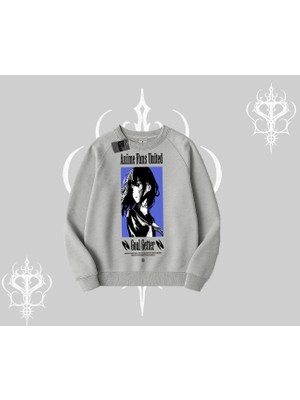 Biskilet Sweatshirt Oversize Anime Kız Baskılı