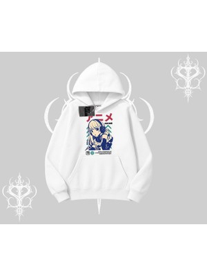 Kapşonlu Sweatshirt Anime Kız Desenli Japon Tarzı