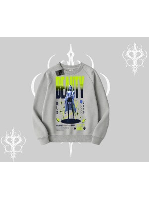 Biskilet Sweatshirt Anime Unity Neon Detaylı Grafik Baskılı
