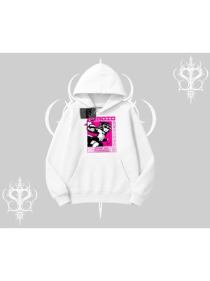 Kapşonlu Sweatshirt Heroic Anime Girl Japon Stil Grafik Baskılı