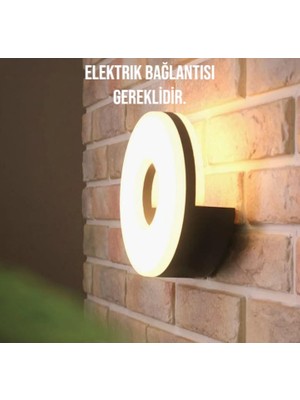 Elektrikle Çalışır, 10 Watt, 3000 Kelvin LED Aplik, Iç ve Dış Mekan, Bahçe Duvar Armatürü, LED Aplik