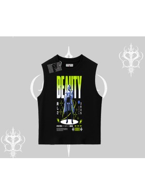 Kolsuz Tshirt Anime Unity Neon Detaylı Grafik Baskılı