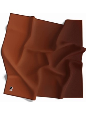 Violla Kristal Degrade Desenli Taba Renkli 90X90 Eşarp (Ipek Içermez) Kenar Dikiş Şekli El Dikişli