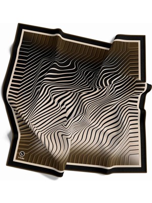 Violla Twill Çizgili Desenli Hardal Renkli 90X90 Eşarp (Ipek Içermez)