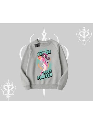 Biskilet Sweatshirt Oversize  Anime Kız Desenli Japon Stil