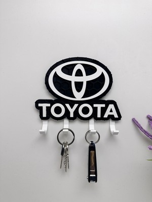 3D Baskı Dekoratif Toyota Logo Model Tasarımlı Anahtar Askılığı