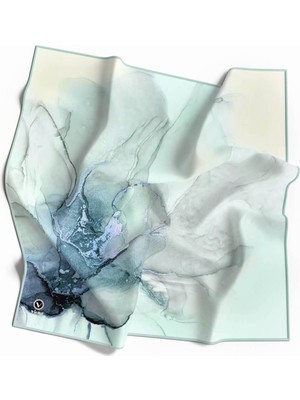 Violla Twill Batik Desenli Mint Yeşili Renkli 90X90 Eşarp (Ipek Içermez) Kenar Dikiş Şekli El Dikişli