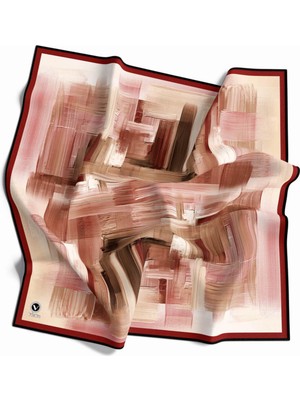 Violla Kristal Fırça Efekti Desenli Bordo Renkli 90X90 Eşarp (Ipek Içermez) Kenar Dikiş Şekli El Dikişli