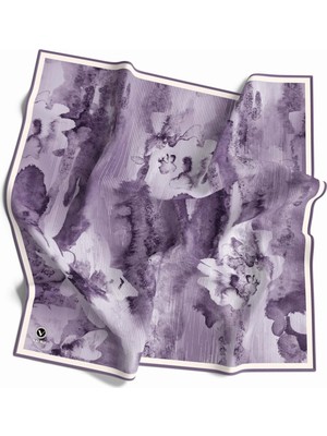 Violla Twill Batik Desenli Lila Renkli 90X90 Eşarp (Ipek Içermez) Dikim Şekli : El Dikişi