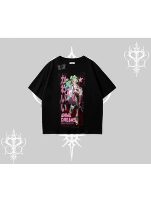 Oversize Tshirt Anime Kawaii Japon Kız Desenli